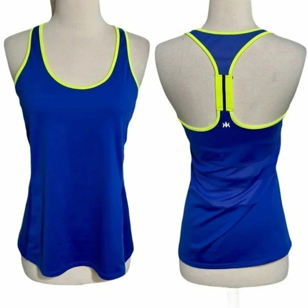 Kyodan M blue/green trim racerback athletic‎ tank